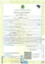 Certificado de Nacimiento de Brasil