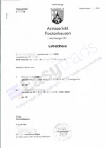 Traduccion jurada certificado de herederos alemania