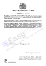 Certificado de Registro de empresa de Reino Unido (The Companies Act)