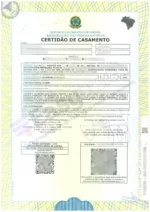 Certificado de matrimonio de Brasil