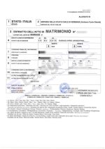Certificado de matrimonio Italia